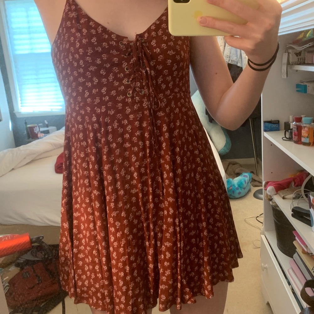 Red & White Short Floral Sundress